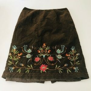 Christopher & Banks 16 Skirt Fall Brown Corduroy